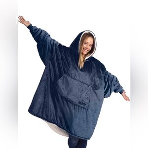 The Comfy Blue Oversized Hoodie Blanket